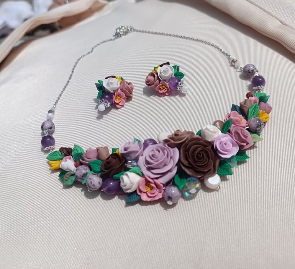 Lavender Garden Necklace & Earring Set