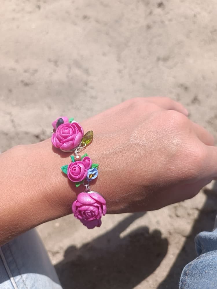 Pink Rose Bracelet