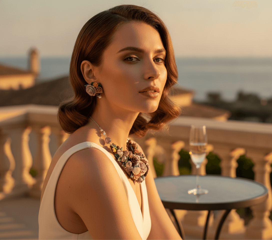 Lavender Garden Necklace & Earring Set miniatura 3