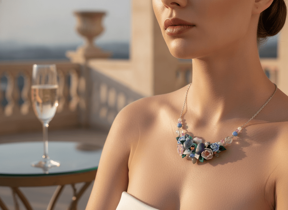 Orchid Bouquet Necklace miniatura 3